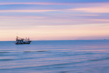 Alone Boat in the sea