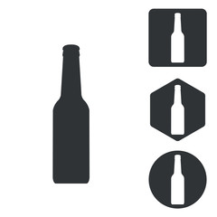 Alcohol icon set, monochrome