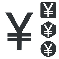 Obraz premium Yen icon set, monochrome