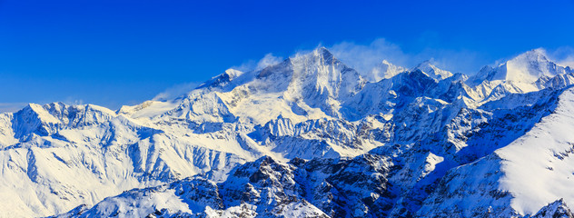 Panorama of Snow Mountain Range, Switzerland