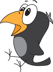 Cute cartoon surprised crows. Vector illustration for children