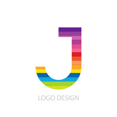 Vector illustration of colorful logo letter j