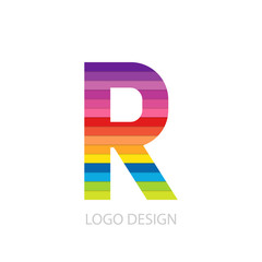 Vector illustration of colorful logo letter r