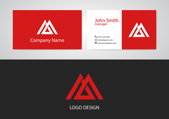 Vector illustration of logo and business card