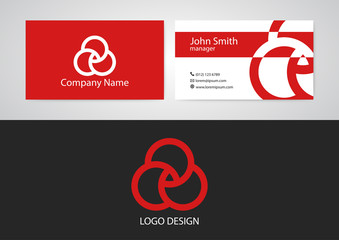 Vector illustration of logo and business card