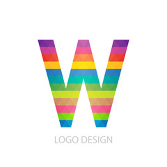 Fototapeta na wymiar Vector illustration of colorful logo letter w