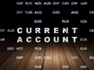 Banking concept: Current Account in grunge dark room