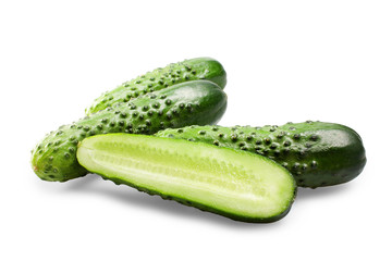 Cucumbers isolated on white background