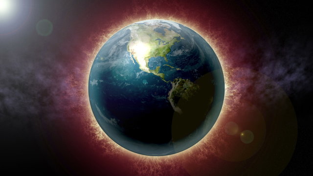4K Earth on Fire Global Warming Concept 4256
