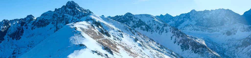 Fototapeta na wymiar Kasprowy Wierch in the Western Tatras. Winter panorama.