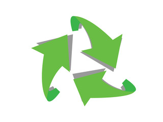 Recycle symbol or sign of conservation green icon isolated