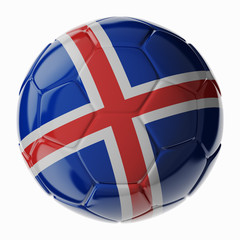 Soccer ball. Flag of Iceland