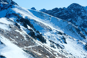 Kasprowy Wierch  in the Western Tatras. Winter view.