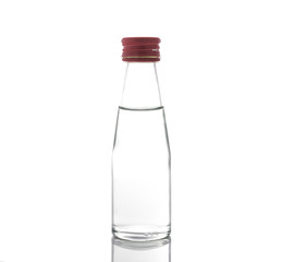 Small glass water bottle