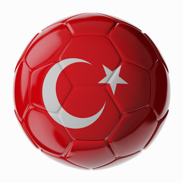 Soccer ball. Flag of Turkey