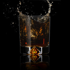 Whiskey With Ice Cubes