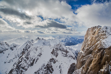 Dolomites mountain in the Italian Alps.
