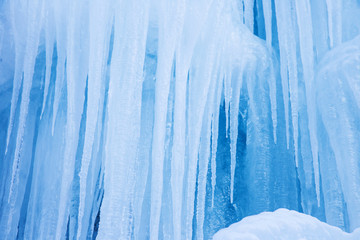Pattern of the icicles, close-up.
