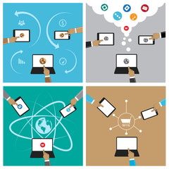 Flat Design Illustration Concepts For Online Business