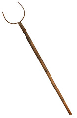 Old Retro Tongs for pulling pots out of the stove. Isolated on a