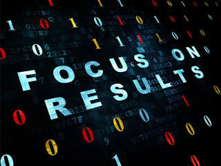 Business concept: Focus on RESULTS on Digital background