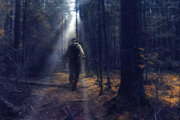 Foto op Canvas ranger in autumn forest forester guide © kichigin19