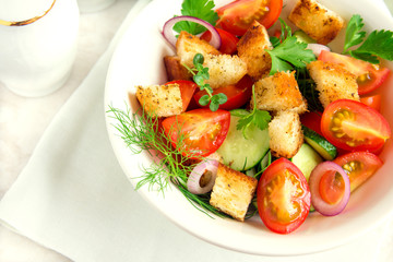vegetable salad with croutons