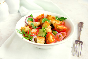 vegetable salad with croutons