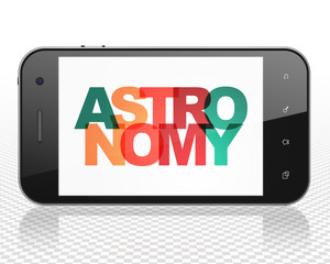 Science concept: Smartphone with Astronomy on  display