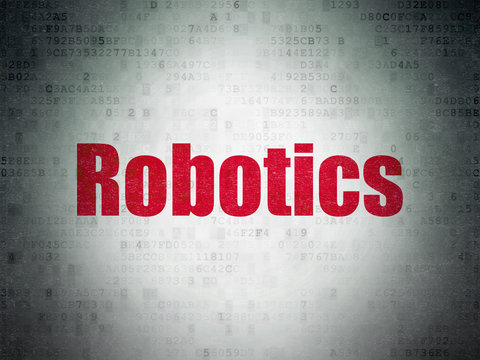 Science concept: Robotics on Digital Paper background