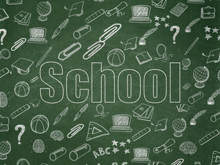 Studying concept: School on School Board background