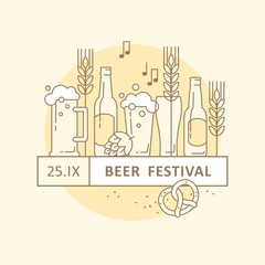 Beer festival, beer party, beer menu. Illustration for banners, flyers, posters and other types of business design.