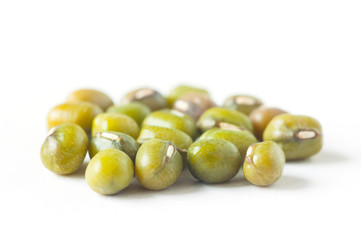 Green mung beans isolated