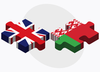 United Kingdom and Belarus Flags