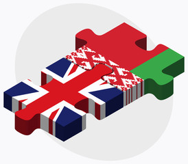 United Kingdom and Belarus Flags