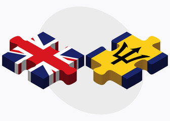United Kingdom and Barbados Flags