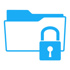 Icono aislado expediente simbolo candado azul