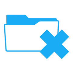 Icono aislado expediente simbolo error azul