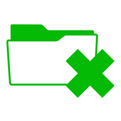 Icono aislado expediente simbolo error verde