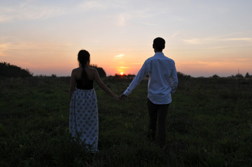 Fototapeta premium Loving couple outdoor portrait