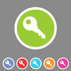 Key lock log in icon flat web sign symbol logo label