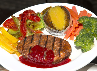 Samples of food for the advertising of silicone and plastic