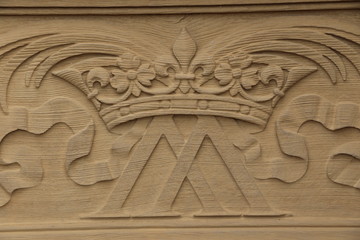 Détail d'une porte ancienne du château de Fontainebleau