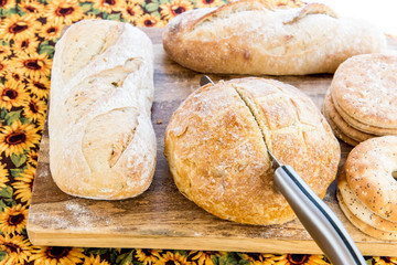 assortment of fresh baked breads