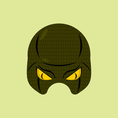 SuperHero mask snake. Reptile protective mask for person. Vector