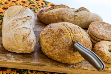assortment of fresh baked breads