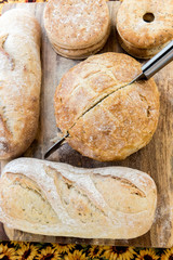 assortment of fresh baked breads