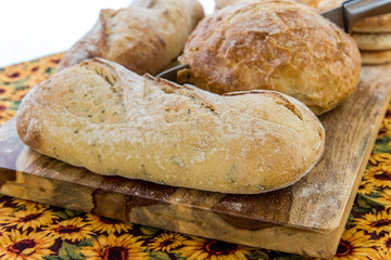 assortment of fresh baked breads