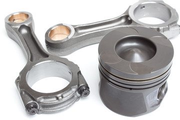 pistons and connecting rods, main parts for an internal combustion engine