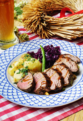 roasted beef with potatoes